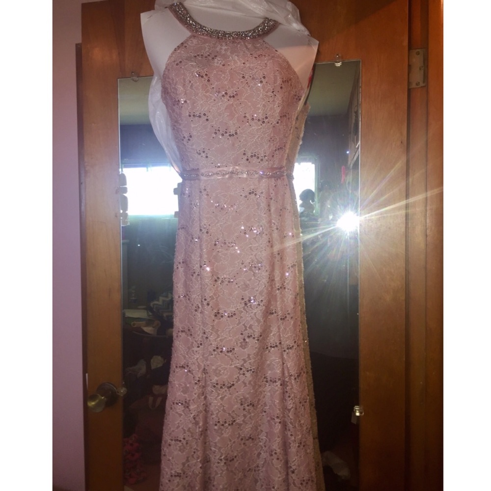 Light Pink Sequin Hearts Size 5 Dress